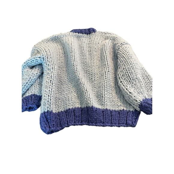Womens Princess Polly Lester Blue Violet Chunky Knit Cardigan Sweater S/M - Picture 4 of 5